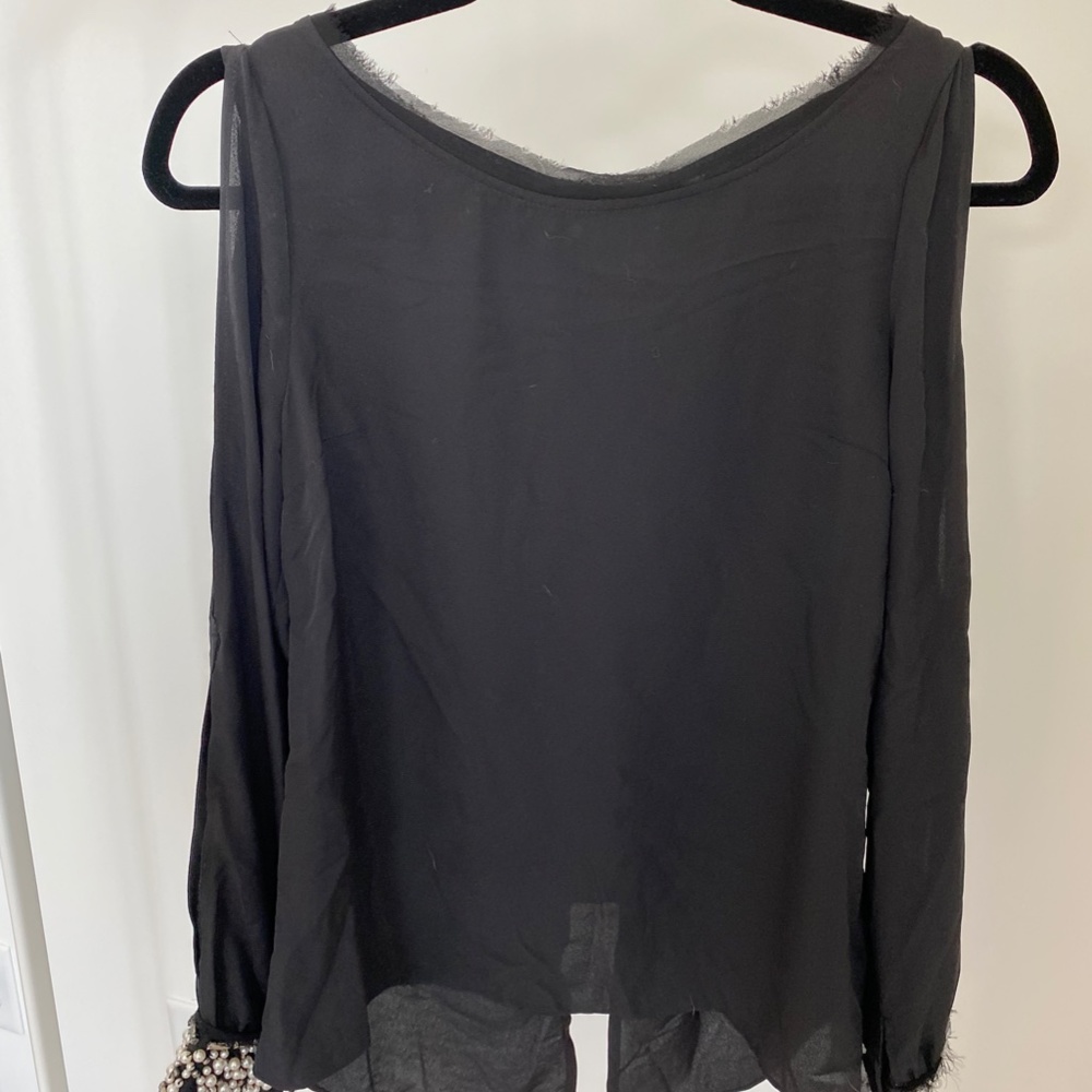 Guess Sheer Black Long Sleeve XS
